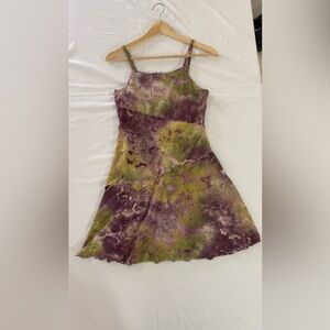 Wild Fable Women’s Purple And Green Patchwork and Distressed Dress